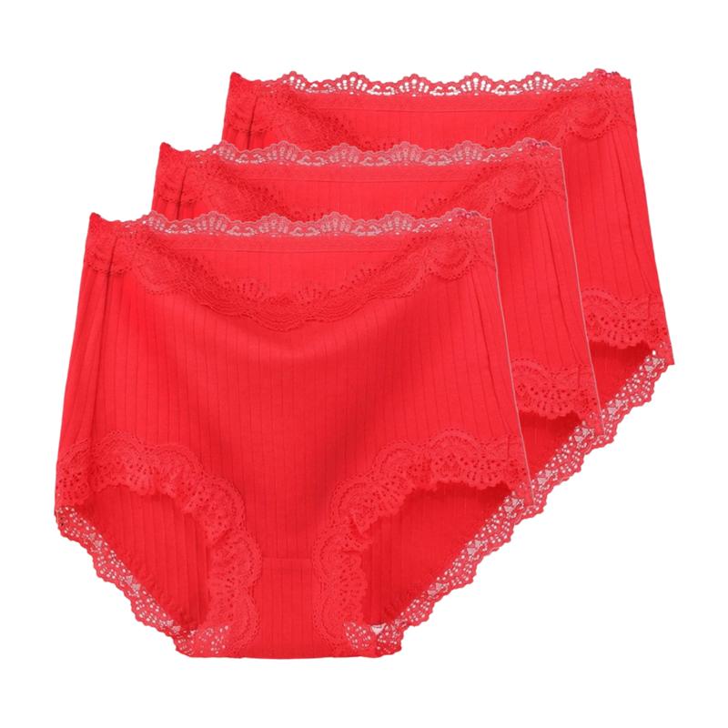 3 sztuki damskie majtki koronkowe z wysokim stanem wygodne plus size trójkątne spodnie bielizna majtki