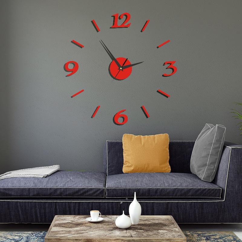 

Минималистичные настенные акриловые часы для гостиной, креативные DIY арт-часы, персонализированное украшение, настенные часы-наклейка mirror silver