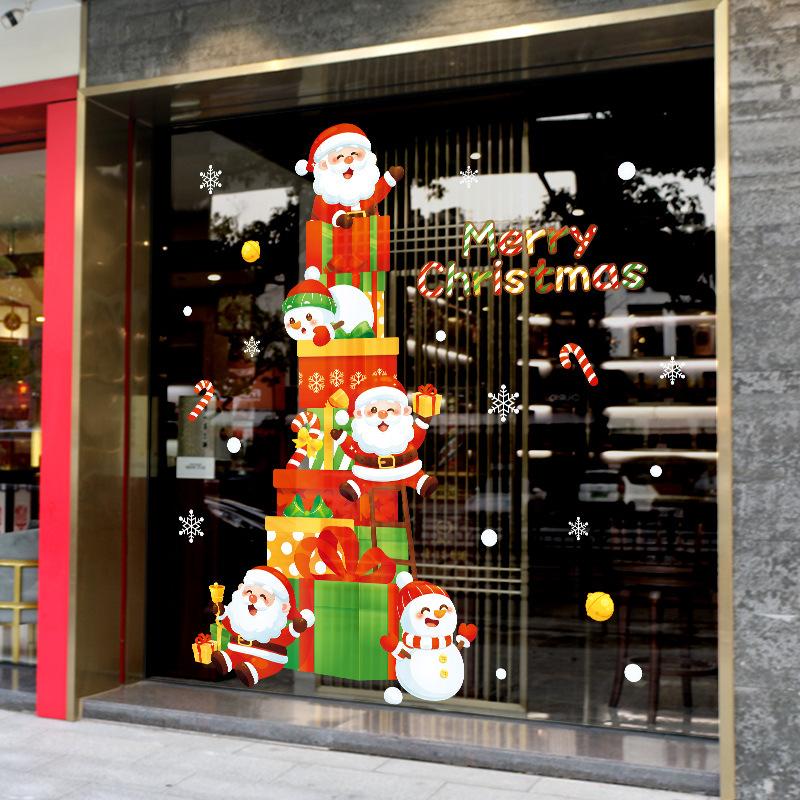 Christmas Window Stickers Christmas Wall Sticker Kids Room Wall Decals Merry Christmas Decorations For Home New Year Stickers