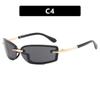 Rimless Y2K Style Sunglasses Rectangle Fashion Popular Women Men Shades Square Sun Glasses for Female Male Oculos Metal Frame