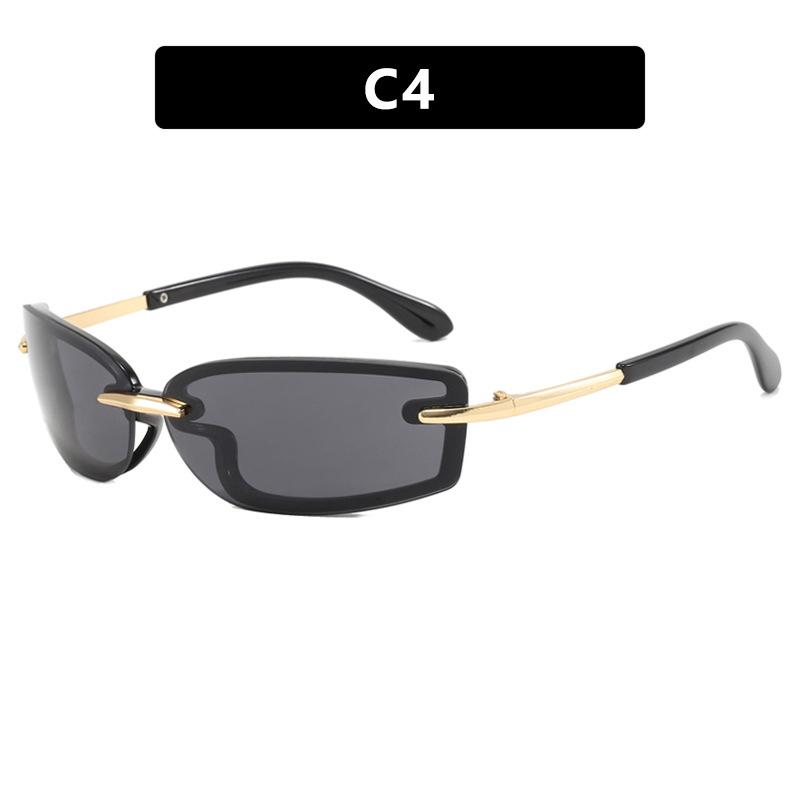 Rimless Y2K Style Sunglasses Rectangle Fashion Popular Women Men Shades Square Sun Glasses for Female Male Oculos Metal Frame