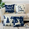 Christmas Decoration Pillowcase Merry Christmas Christmas Tree Fawn Pattern Suitable for Home Room Sofa Cushion Cover