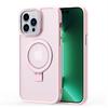 For iPhone 15 Pro Magnetic Phone Case TPU+PC Kickstand Matte Cover Compatible with MagSafe