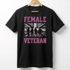 UK Female Veteran T-Shirt: British Military Silhouette Distressed Flag