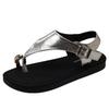 Flache Zehenplattform-Sandalen Sommerkleidung Französischer Badeurlaub mit Rock Damen Fischgrätenmuster Römische coole Pantoletten