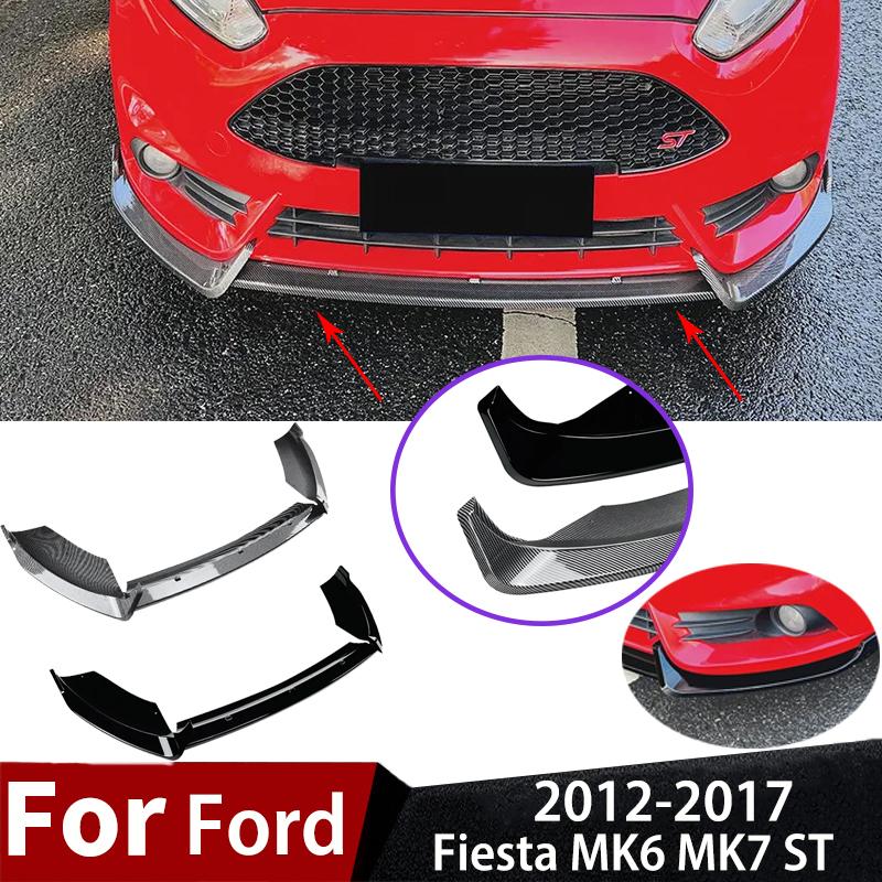 For Ford Fiesta MK6/7 ST 2012-2017 Front Bumper Splitter Spoiler Lip Wind Knife Diffuser Guard Protector Cover BodyKit Exterior