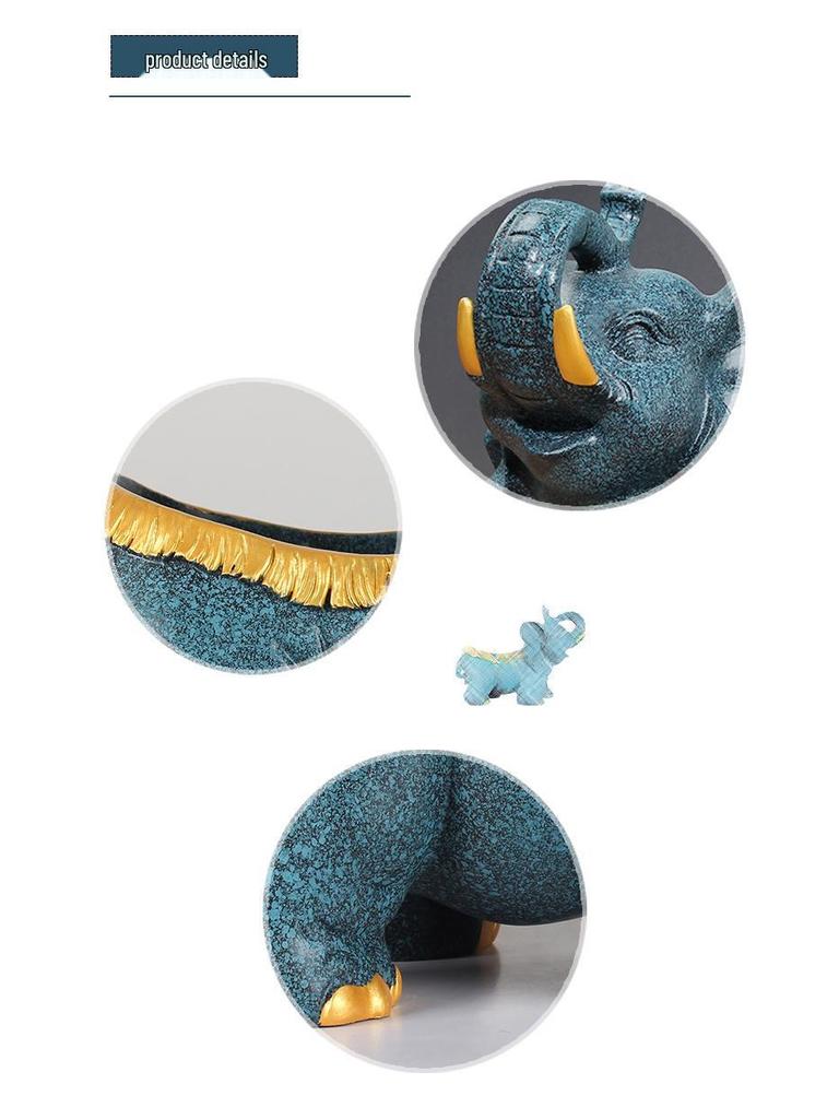 Elephant Resin Crafts: European Style Home and Office Ornaments