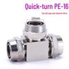 T-shaped Quick-Connect Pneumatic Fitting for High-Pressure Air Hoses, Nickel-Plated, Available in 4-12mm.
