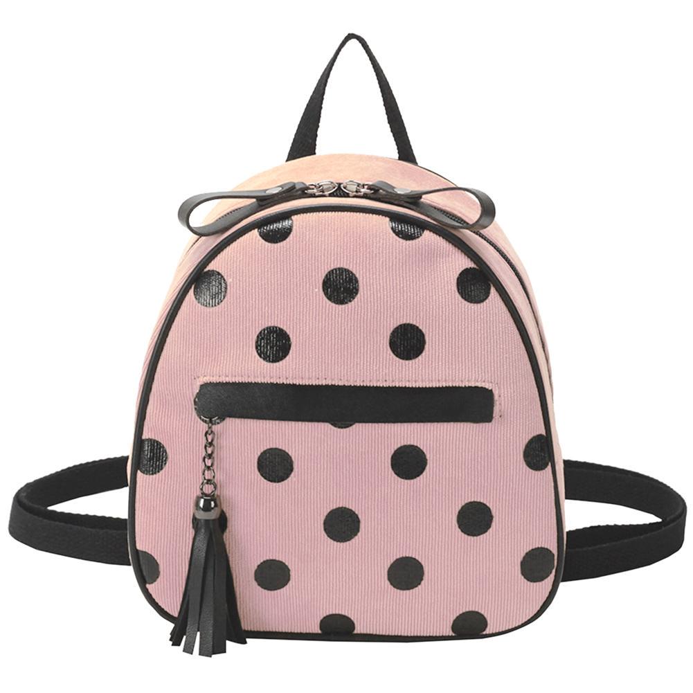 polka dot backpack purse