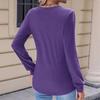Women's Fashion Casual Solid Color Pleated Comfortable Round Neck Loose Long Sleeve T-shirt Top