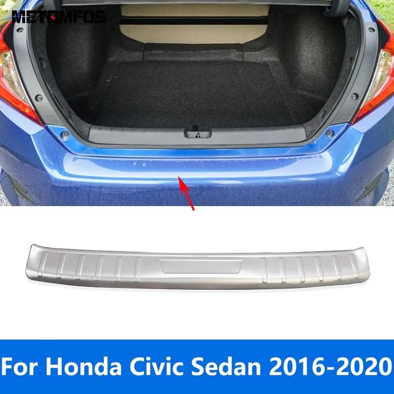Accessories For Honda Civic Sedan 2016 2017 2018   Rear Trunk Bumper Foot Plate Tailgate Door Sill Scuff Guard Plate
