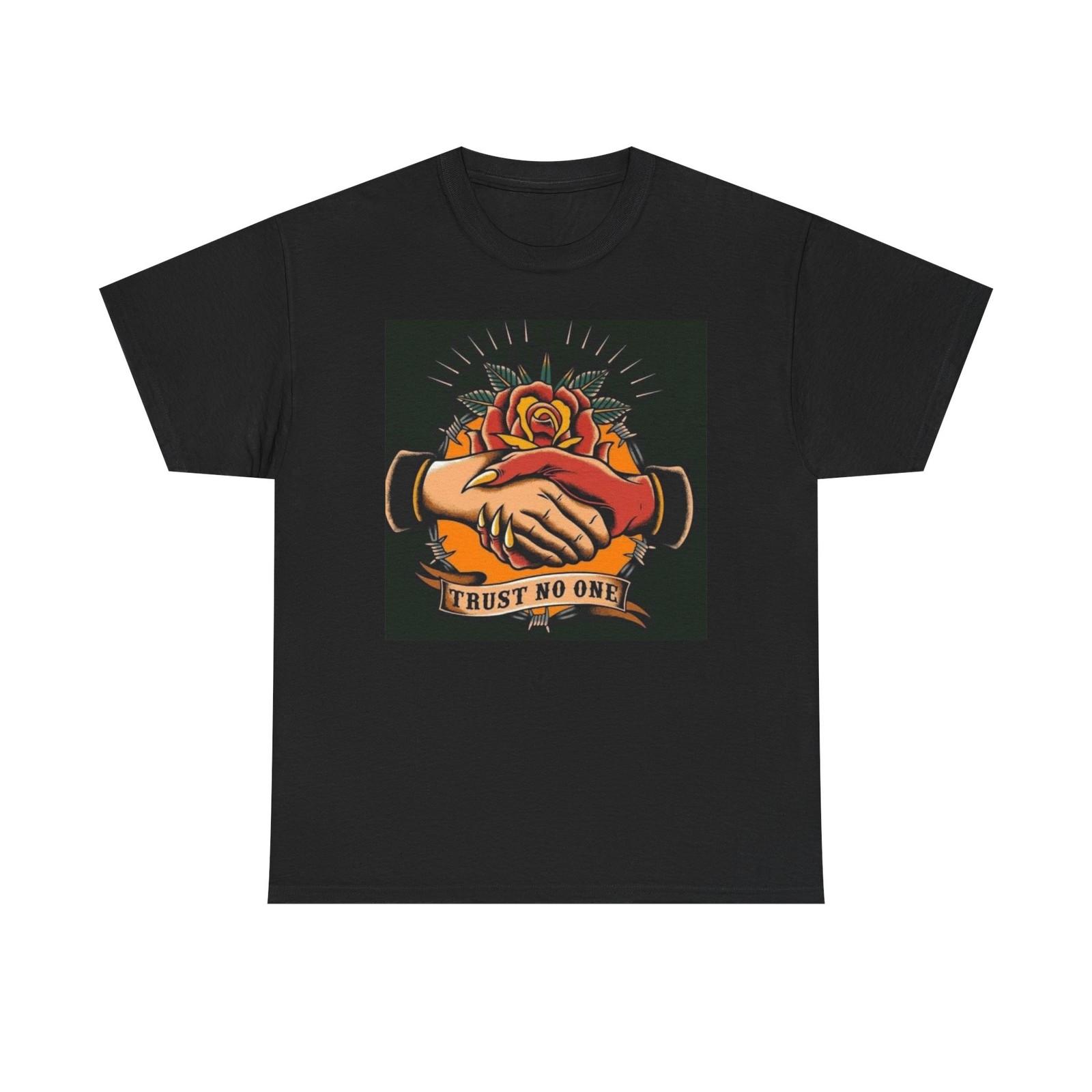 Trust No One Tattoo Graphic T Shirt NEW Cotton Tee Gift M