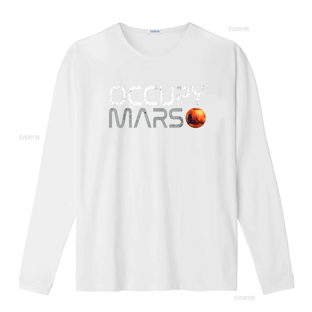 Occupy Mars T Shirt vintage Washed designer clothes streetwear Casual Stylish homme Slightly fashion Versatile Soft graphic