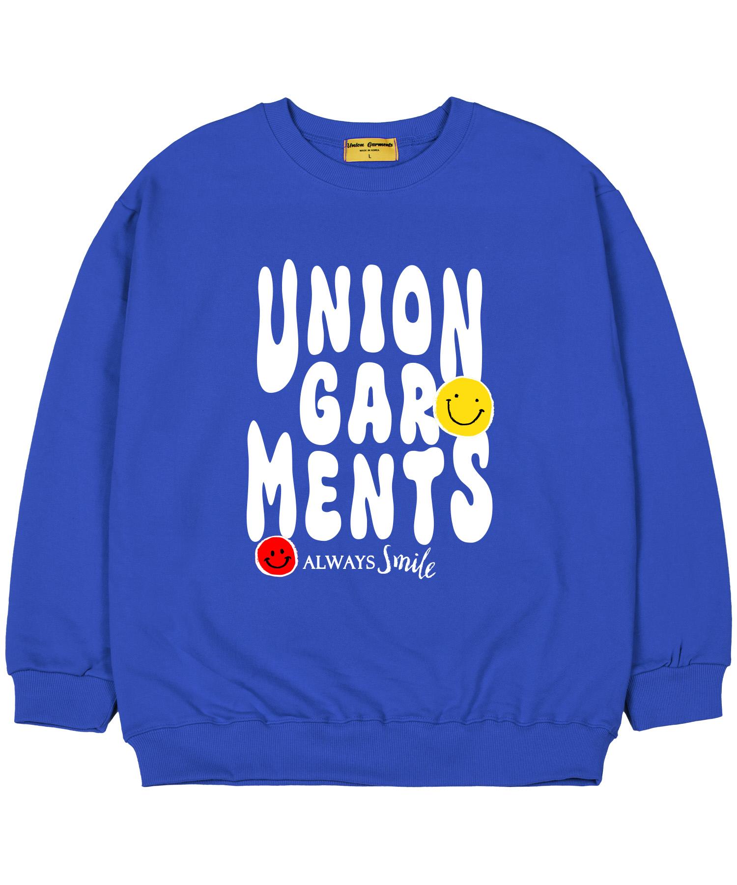 Union Garments [С флисовой подкладкой] Smile Garments Свободная толстовка Синяя Xl