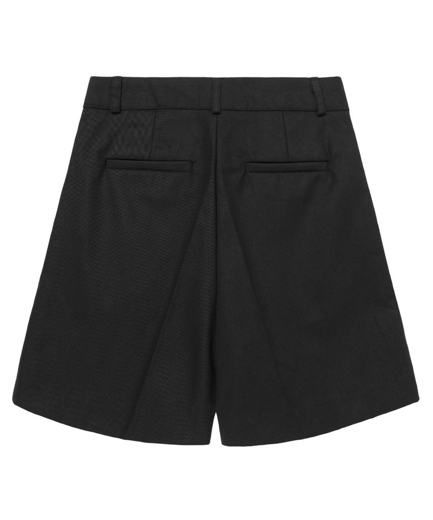 CNVS Cotton Pintuck Half Pants_Black