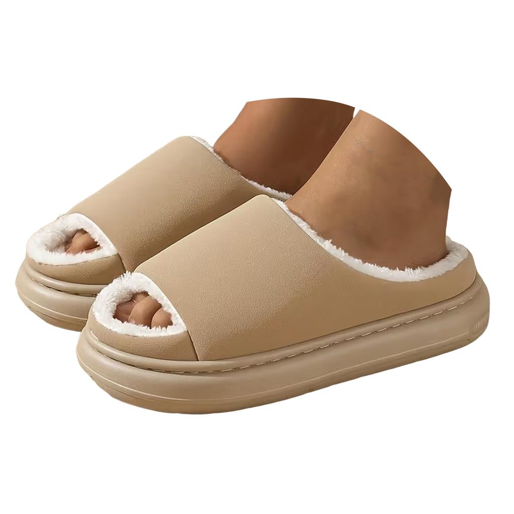 Unisex Stylish And Versatile Slippers With A Plush For Warmth And Slip Design Women Bedroom Slippers