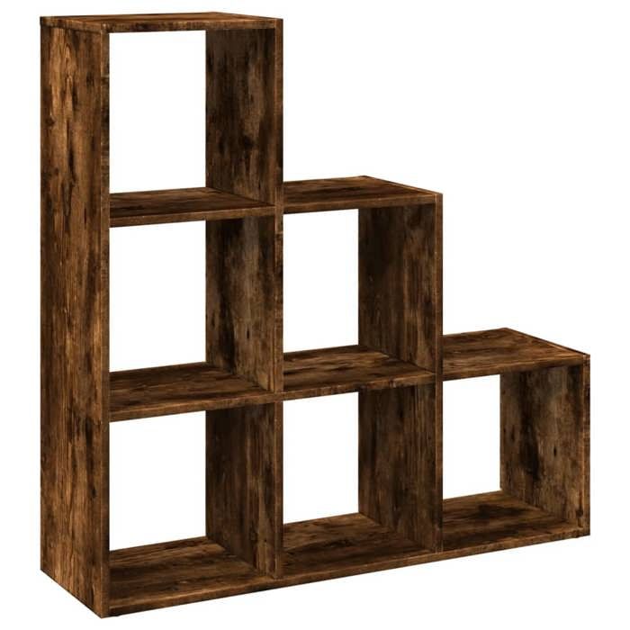 VidaXL Étagère séparatrice de pièce à 3 niveaux chêne fumé 99x29x99 cm, étagère, étagère à livres, étagère de rangement, 857962