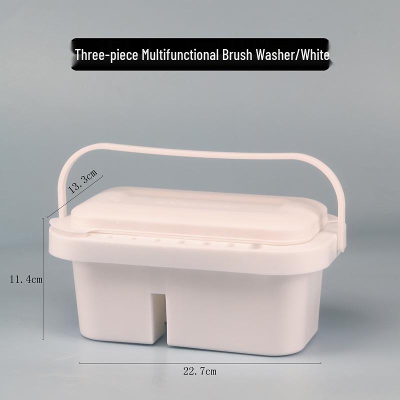 Portable 3-Piece Paint Set: Multifunctional Wash Bucket, Watercolor Gouache Palette, Color Mixing Box for Art Students