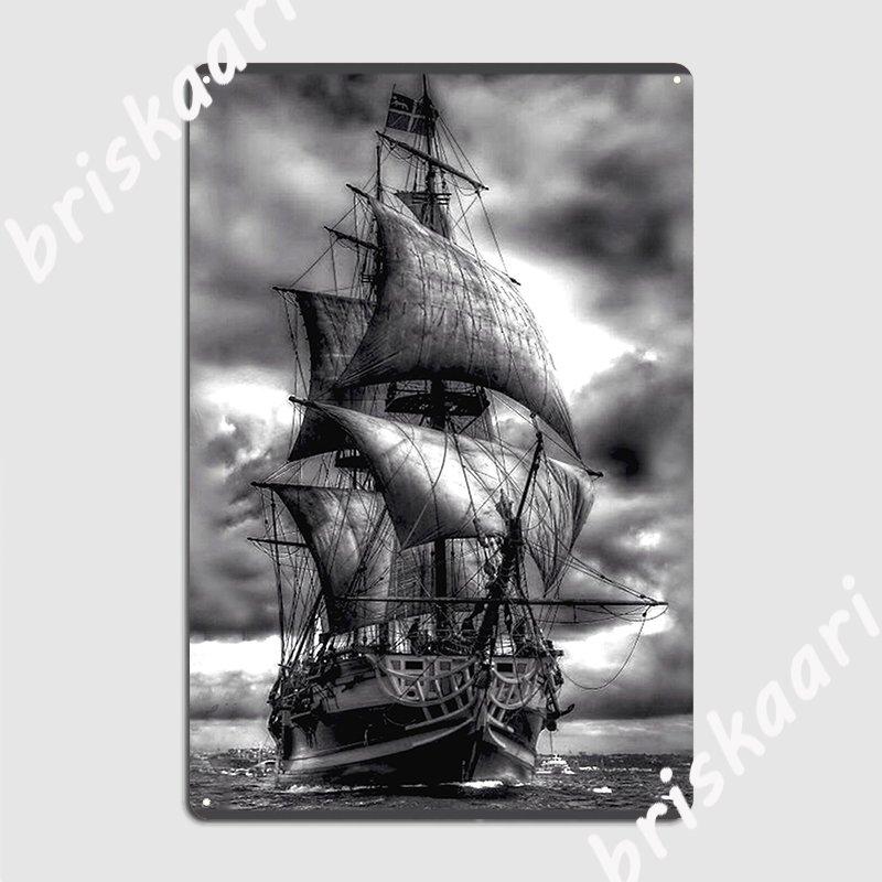 Sailing Ship Metal Plaque Poster Bar Cave Wall Decor Wall Pub Custom Tin Sign Poster