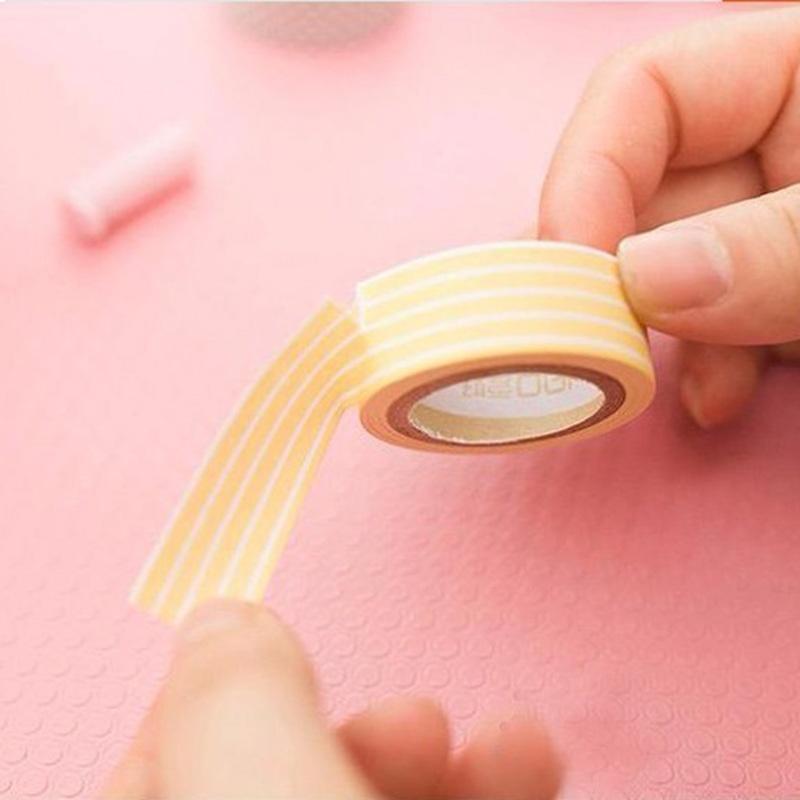 5Rollds Color Paper Tapes Handmade DIY Decorative Washi Tape Colored Adhesive Tapes