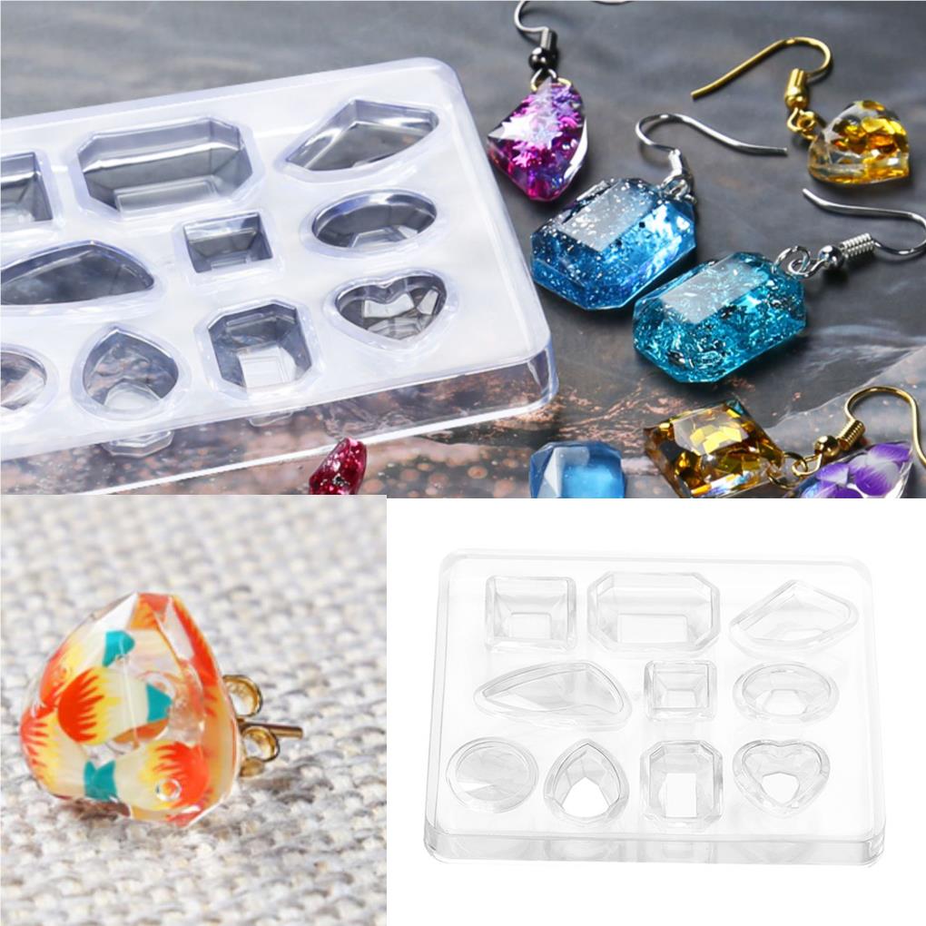 2pcs Pendant DIY Molds Earring Crystal Pendant Crafting Silicone Mould Trays Handicraft Tools