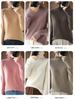 Women's High Neck Knit Sweater: Long Sleeve, Solid Color, Loose Fit, Stylish Autumn/Winter Base Layer