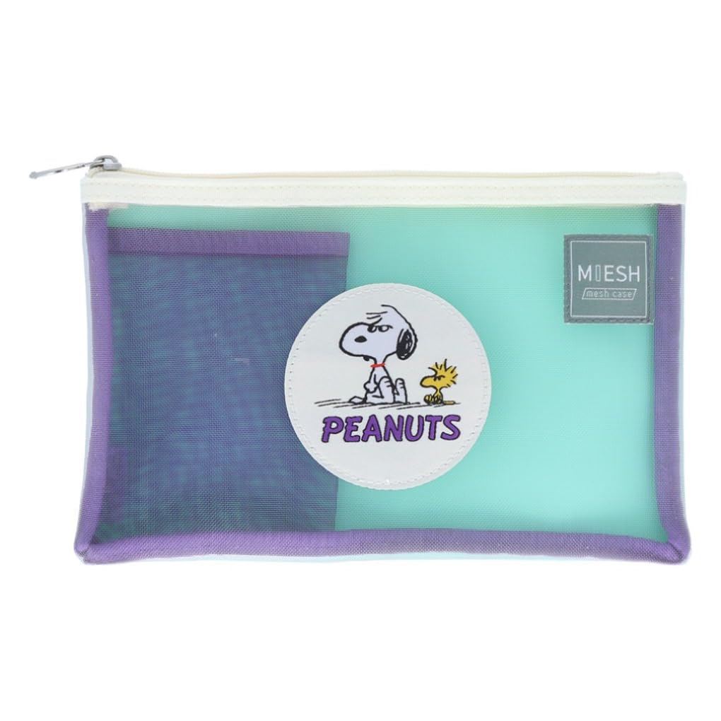 

Sunstar Stationery Snoopy Pencil Case Mesh B6 MIESH Mint Green x Violet S2323320