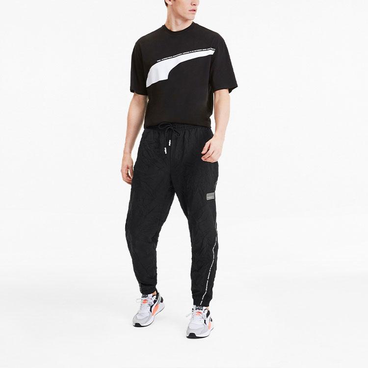 Puma Avenir Logo Drawstring Joggers Men Bottoms Black 597363-01