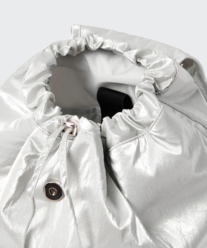 Musinsa Standard Woman Shiny Flap Mini Backpack [Silver]
