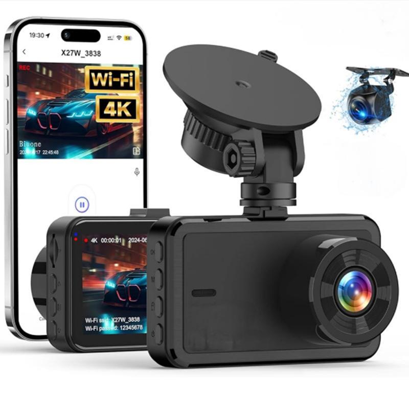 Hot Sale Dash Cam with Front and Rear Dual Lens WiFi Car DVR Recorder 3" IPS Display 128MB Built-in Parking Monitor G-sensor