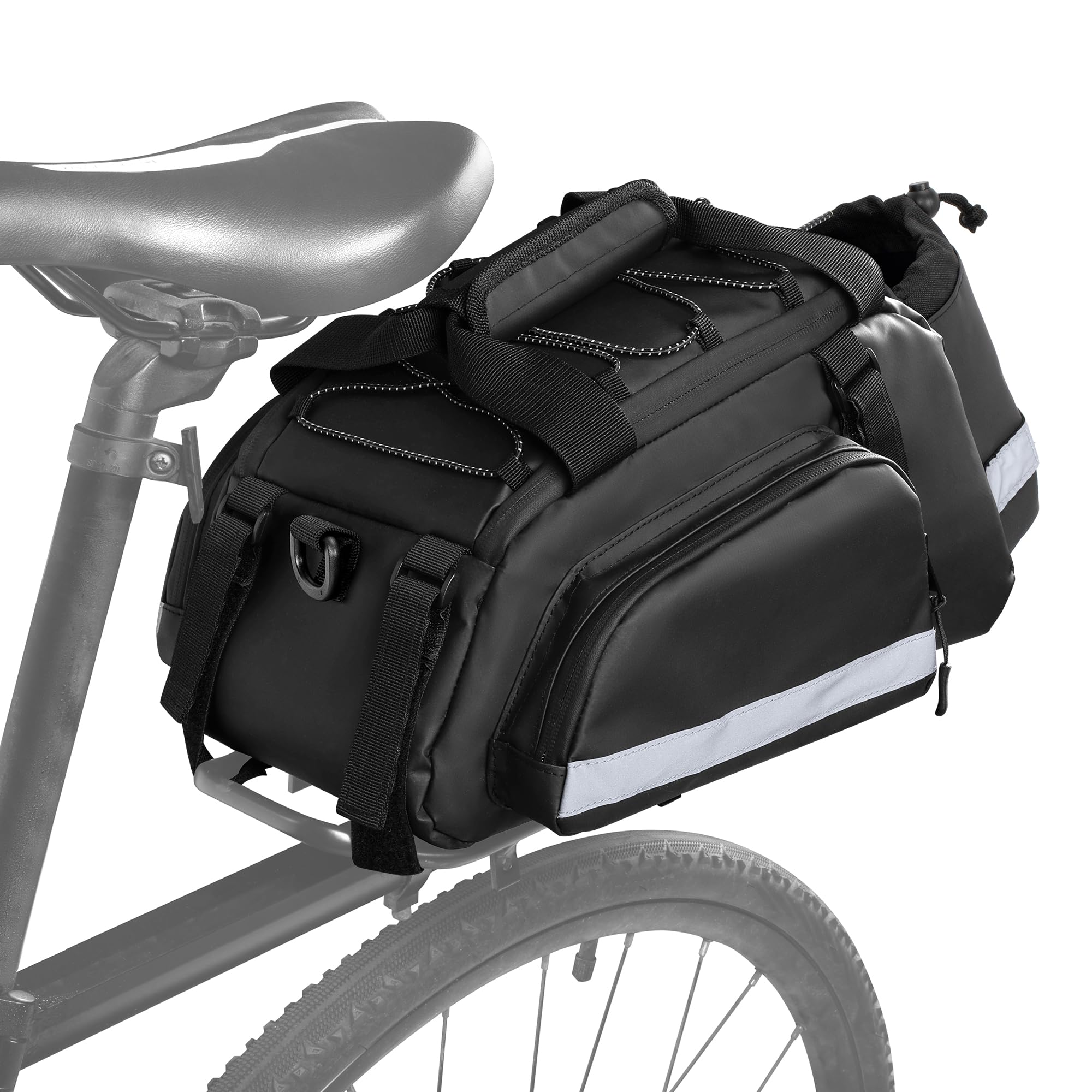 

LoDrid 12L Bicycle Rear Bag, Waterproof Pannier Bag, Large Capacity, with Reflective Tape