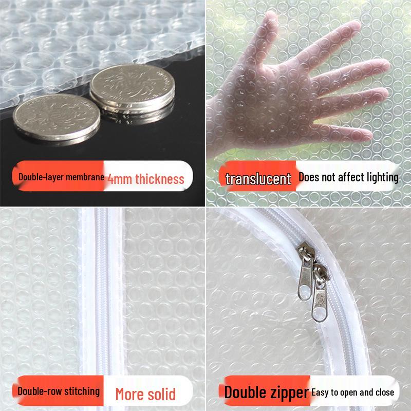 Windproof Winter Window Insulation Film: Cold Protection, Anti-Freeze Plastic Curtain for Balcony