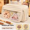 7Pcs Zipper Closure Capybara Pencil Case Large Capacity Stationery Bag Pen Bag  Office Use
