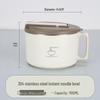 Zhi Shi 304 Stainless Steel Instant Noodle Bowl with Lid & Cutlery Set - 2 Pack
