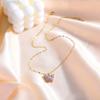 Colorful Zircon Butterfly Pendant Necklaces for Women Girls Stainless Steel Trendy Romantic Jewelry Accessories Gifts