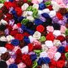 20pcs Satin Ribbon Flower 1.5cm Polyester Mini Artificial Rose Flower For Wedding Party Decor DIY Crafts Sewing Garment Supplies