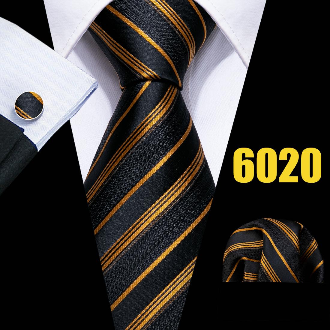 

Barry.Wang модный полосатый галстук для мужчин классический тканый шелковый галстук носовой платок запонки формальный повседневный N-6020