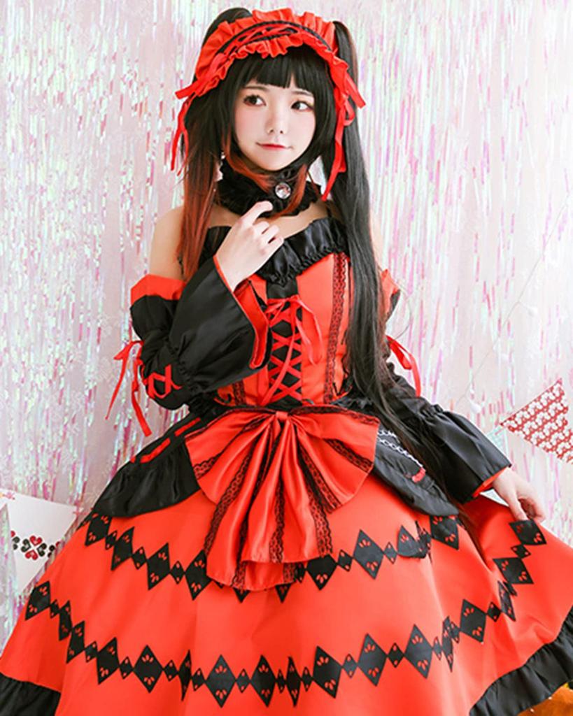 Wig Included Tokisaki Kurumi Cosplay Date A Live DATE A LIVE Halloween Gothic Lolita Tokisaki Kurumi [milky Time]