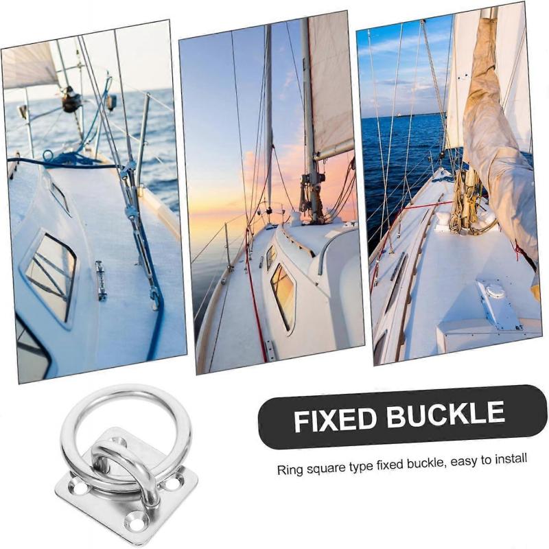 Stainless Steel Eye Plate with Hook for Heavy Duty Mounting Hooks Silver 6X4.8X4.1CM