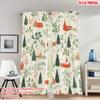 2pcs 2D Flat Printing Merry Christmas Curtains Cozy Cabin Winter Forest Red Digital Printed Polyester Drapes Festive Wall Decor