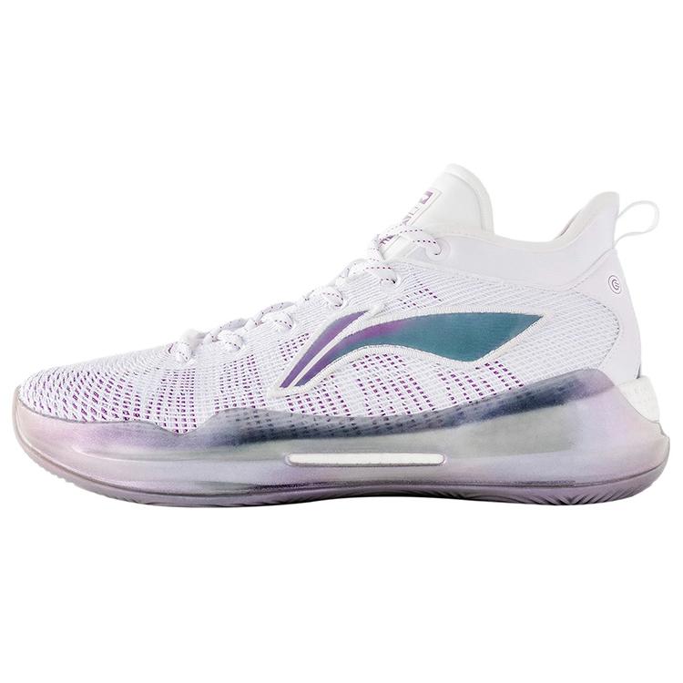 New LINING YuShuai 13 Basketball Shoes Men Low Top Standard White/Roman Purple ABAQ013-8