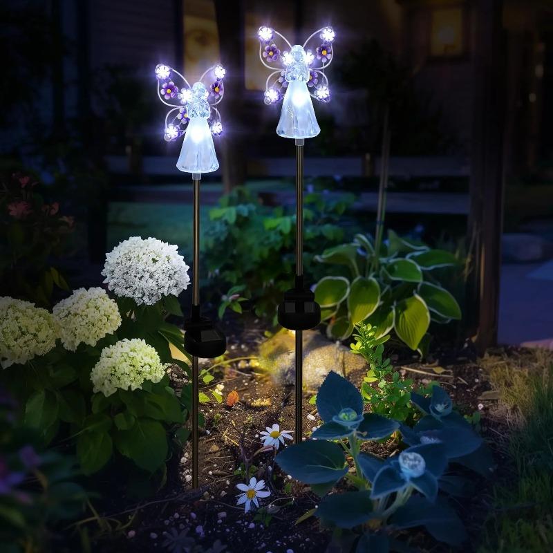 Solar Garden Light Angel Solar Landscape Decorative Light Outdoor Waterproof Solar Pathway Lights Lawn Yard Sympathy Gift