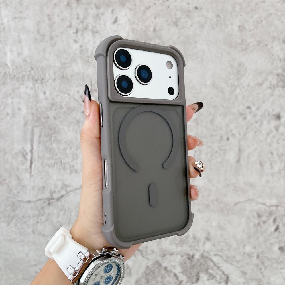 Matte Airbag Bumper Armor Shockproof Case for iPhone 17 Pro Max 15 16 Air 14 Plus 13 12 Phone For Magsafe Magnetic Cover