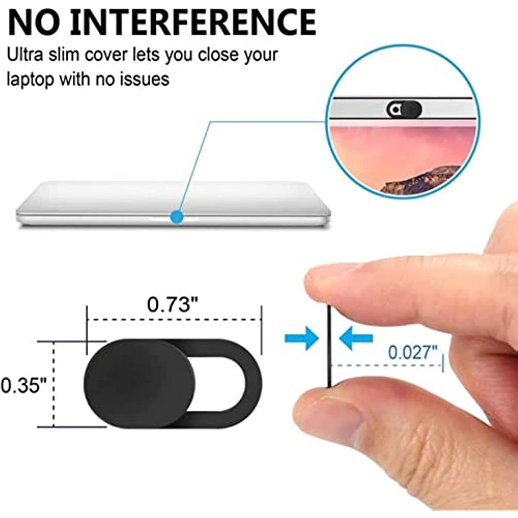 Webcam-Abdeckung für Laptop, PC, Computer, Laptop, Handy, 0,27 Zoll, schützt Privatsphäre und Sicherheit, Schwarz