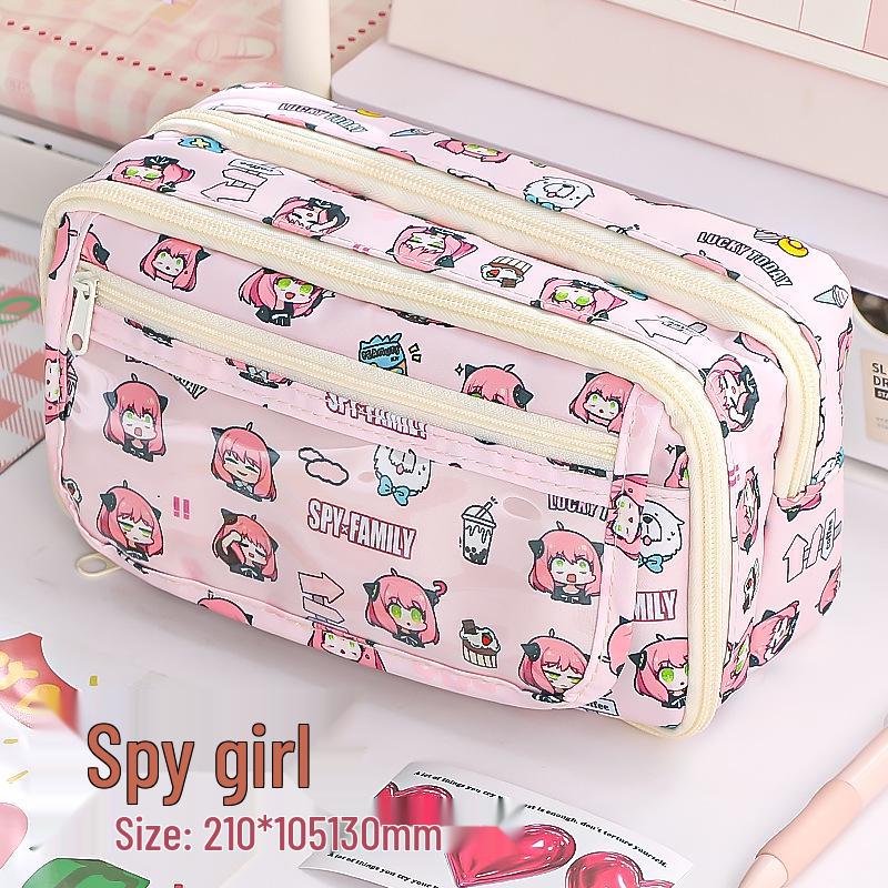 

Spy x Family Transparent Pencil Case: Large Capacity, Cute Ita Bag for Female Students