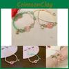 Geometric Summer Pink And Green Peace Knot Bracelet With Vintage Appeal