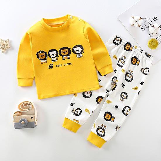 Winter Kids Long Sleeve O Neck T Shirt Pants Set Casual Baggy 2pcs Suit Cotton Cartoon Printes Outfit