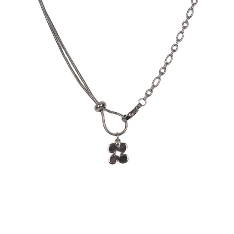 HIGHSCHOOLDISCO Logo Pendant Layered Chain Necklace