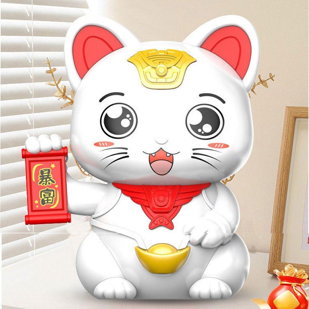 Durable Animal Lucky Cat Piggy Bank Good Luck Home Decorative Coin Saving Box Mascot Large Capacity Lucky Cat Money Jar Gifts