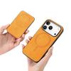 For iPhone 17 Pro Magnetic Case Detachable Card Bag Leather Back Cover with Kickstand